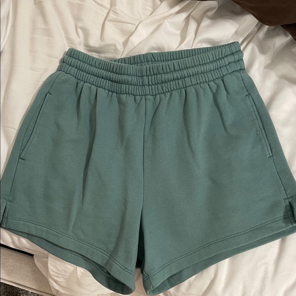 Abercrombie & Fitch Teal Elastic-Waist Athletic Shorts